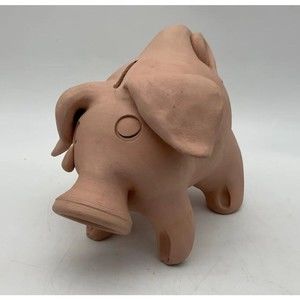 Michael Conti Art Studio Pottery Pig Piggy Bank Signed Vintage